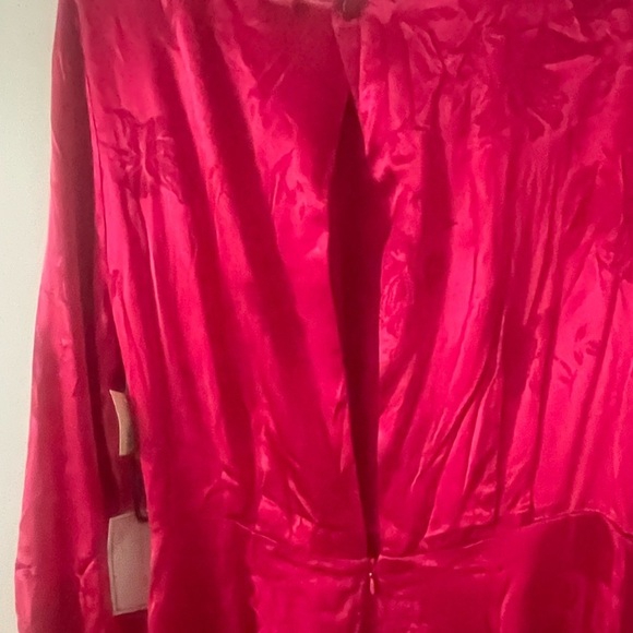 STATE Vibrant Red (Size 8) Floral Embroidered Long-sleeve Cut-out Back Dress - Picture 7 of 13